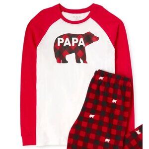 The Children’s Place Men's Family Bear Buffalo Plaid Cotton TOP ONLY, Size XXXL